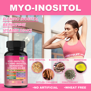 อาหารเสริม OEM Myo-Harmony 16 in 1 ไมโอ-อิโนซิทอล ดี-ไคโร อิโนซิทอล เบอร์เบอรีน วิตามินดี3 เค2 แบบแคปซูล 90 เม็ด - Product Image 3
