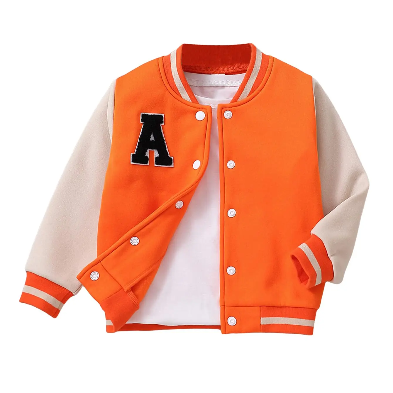 Nouveau personnalisé hommes enfant vestes hiver unisexe bouton vers le bas collège enfants Bomber vestes personnalisé Baseball Varsit veste