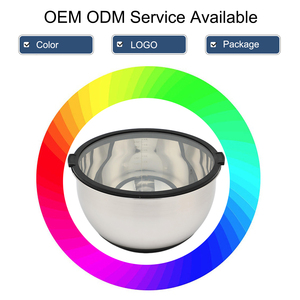 Set di <span class=keywords><strong>Ciotole</strong></span> in Acciaio Inox OEM con Coperchi <span class=keywords><strong>Trasparenti</strong></span> in <span class=keywords><strong>Vetro</strong></span>, 5 Pezzi con Base Antiscivolo in Silicone, Colore Personalizzabile - Product Image 2