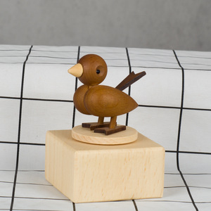 Mini caja de música de madera creativa, adornos de regalo de Navidad de madera maciza con pequeño Panda y mono <span class=keywords><strong>para</strong></span> niños - Product Image 3
