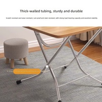 Table à manger pliante moderne et portable, plateau en bois, pieds en métal, gain de place, table pliable pour la maison, la cuisine, la terrasse, le restaurant, le bar, OEM