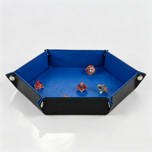 Hot Sell Collapsible Double Layer Pu Leather Hexagon Dice Storage Tray Portable <b>Box</b> For Dnd Tabletop <b>Gaming</b> - Product Image 1