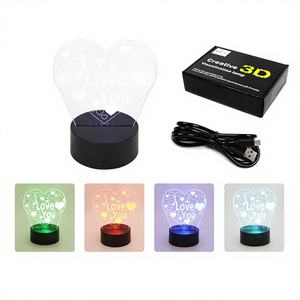 Lampe de bureau LED 3D moderne 6"X7.8" 50 pièces/boîte, abat-jour blanc, corps en fer, PVC et plastique, alimentation électrique et par piles, pour chambre à coucher - Product Image 1