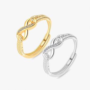Anillo Infinito Minimalista y Moderno para Mujer, Joyería con Circonitas Microincrustadas, Anillo en Forma de 8 para el Dedo Índice - Product Image 1