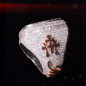 Popular Ice Diamond Hiphop Memorial <strong>Ring</strong> <strong>Blank</strong> Bling Iced Custom Champion Unisex Vvs Moissanite 925 Silver Diamond Photo <strong>Ring</strong> - Product Image 2