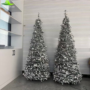 Sapin de Noël Pop-up Personnalisé Direct Usine 4/5/6 pieds avec Lumières LED, Boules de Noël et Nœuds – Installation Facile - Product Image 6