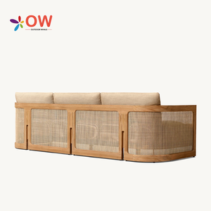 Set di divani da giardino in Teak Set di mobili da giardino Hotel Set di mobili da giardino Resort mobili da esterno Villa divano da giardino di lusso divano da esterno - Product Image 3