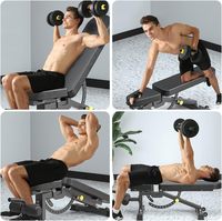 Banc de musculation pliable en acier pour la maison, multifonctionnel, inclinable et déclinable, pour haltères, usage domestique