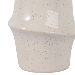 Vase en céramique minimaliste à finition mouchetée avec détail annulaire pour la décoration du salon, fleurs fraîches - Product Image 5