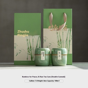 <span class=keywords><strong>Set</strong></span> Kaleng Teh Keramik Premium Xiran, Wadah Porselen Kecil Portabel Bergaya Cina dengan Segel untuk Penyimpanan Kopi Teh, Hadiah Kotak Teh - Product Image 6