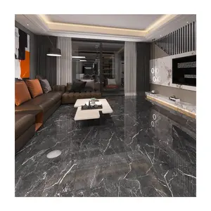 Floor Tiles Grey Marble Glazed Ceramic Turkish Porcelanato Travertine Polished Tile 60 × 60 Restaurant Dark Porcelain Tiles Room