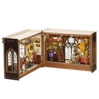 Maison miniature DIY, série Fantasy Cube, accessoires en bois sans découpe, design à pages rabattables, cadeau créatif, à partir de 14 ans, couleur 18x17.3x5.5