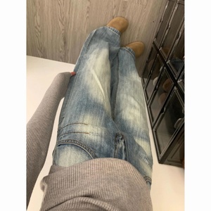 Jeans de Pierna Recta Holgados con Bordado de Diseño Retro para Mujer, Primavera y Otoño, Pantalones Anchos Holgados y Ajustados con Lavado Nuevo - Product Image 4