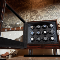 Boîte à remontoir automatique avec déverrouillage par empreinte digitale, écran tactile LCD, pour 8 et 16 montres, avec tiroirs