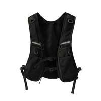 Sac à dos de course unisexe noir tactique pour marathon, cyclisme, jogging, ski, en PU, PVC et toile, portable, avec poche d'hydratation, gilet de trail running