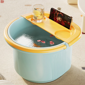 Cubo de Baño Portátil Cuadrado para el Hogar con Seis Ruedas y Bandeja de Almacenamiento - Product Image 3