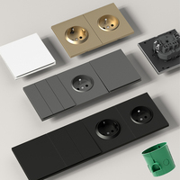 Venta Directa, Exportación UE, Tipo 86, Enchufe Combinado Ultrafino de 16A con USB Integrado, Estándar Europeo Alemán, Estilo Ruso