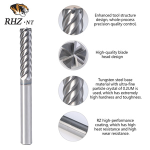 Độ chính xác cao 6-Flute thẳng phẳng End Mill 12 mét dài Shank Carbide tialn + craln lớp phủ HRC55-70 CNC kiểm soát OEM ODM - Product Image 2