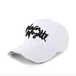 mens custom women lady ball golf white cotton 3d embroidery strapback baseball cap caps hat hats with logo