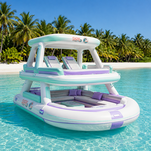 Isola Galleggiante Gonfiabile OEM per Parco Acquatico, Bar, Castello, Molo con Pavimento in PVC Drop Stitch per Yacht, <span class=keywords><strong>Marina</strong></span>, Uso Esterno, Lago e Spiaggia - Product Image 3