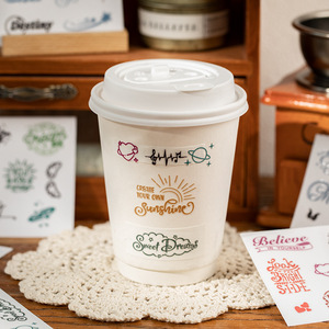 2 unids/pack pegatinas de cristal serie Sonata inglesa Material impermeable manual DIY taza de agua decoración Collage - Product Image 4