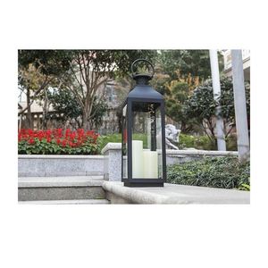 Hot Product Popular Garden Black Candle Holders Galvanized Metal <strong>Lantern</strong> <strong>Set</strong> of 3 - Product Image 2