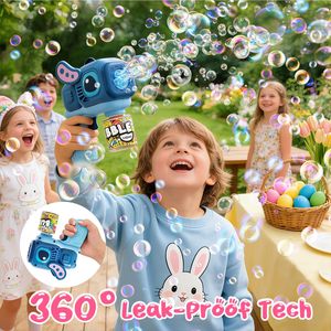 ปืนยิงฟองสบู่รูปกระต่าย BJQ OEM แพ็ค 2 ชิ้น สำหรับเด็กเล็ก ยิงฟองเร็ว 10,000+ ครั้งต่อนาที ป้องกันการรั่วซึม พร้อมไฟ LED ของเล่นสำหรับกลางแจ้ง ใส่ตะกร้าอีสเตอร์ได้ - Product Image 3