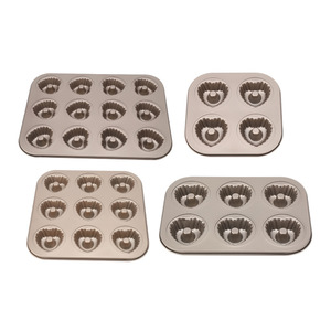 Molde para Hornear Donuts en Forma de Corazón, para 4, 6, 9 o 12 Unidades, Apto para Horno, Color Dorado, Forma Rectangular - Product Image 4