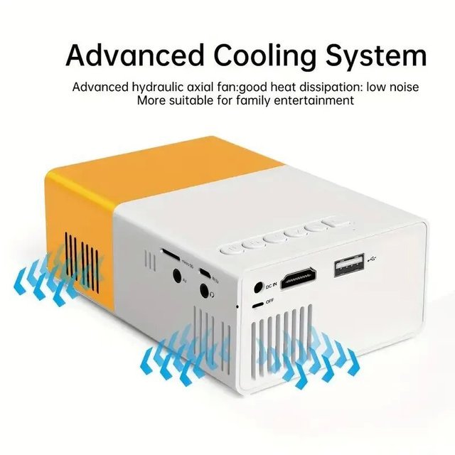 YG300 Mini Portable Projector Built-in Support, Easy to Carry, 1080P 3D Home Theater for Children, Bedroom Wall Projection