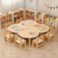 Armoire Combinée en Bois Massif avec Rembourrage Doux, Armoire de Rangement pour Enfants, pour Maternelle et Crèche