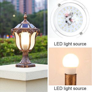 Outdoor Solar Pillar <b>Light</b> Bronze Frame Acrylic <b>Shade</b> Warm <b>White</b> LED 2700K 500 Lumens Dimmable IP65 No Assembly Required - Product Image 5