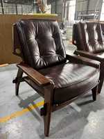Fauteuil Benjamin Rétro Américain en Bois Massif, Chaise de Cigare, Chaise de Chef, Chaise Longue pour Espace Thé et Loisirs, pour Gîte