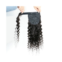 Queue de cheval en cheveux humains bouclés longs de 22 pouces, extensions de cheveux naturelles avec patchs pour queue de cheval pour femmes