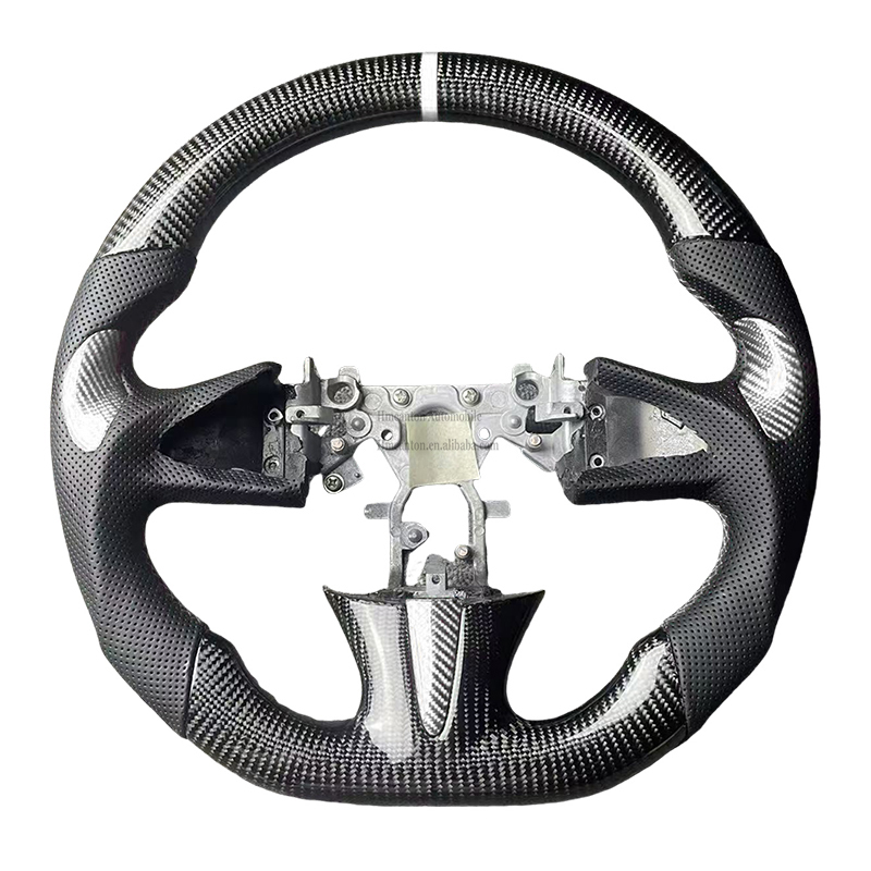 Cuir + poignée de fibre de carbone + couture blanche de rayure