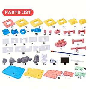 Nouveau kit de construction en plâtre DIY 51 pièces, 3 thèmes : Studio de pâtisserie, Voiture, Cabane de bord de mer, Maison de desserts, Jouet éducatif créatif pour enfants - Product Image 5