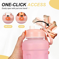 Bouteille d'eau en plastique de 500 ml avec paille, couvercle à vis, poignée de transport portable, motif dessin animé, pour enfants, idéale pour les voyages