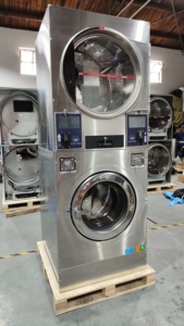 Máy Giặt Ngăn Xếp Máy Sấy Đôi 15Kg 20Kg 25Kg Máy Sấy Khí Đốt Chạy Điện Cho Tiệm Giặt Khách Sạn Máy Giặt Máy Sấy - Product Image 3