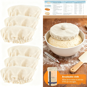 Copertura Antipolvere in Tela Lavabile Riutilizzabile per Bottiglie di Fermentazione Manica in Tessuto per Barattoli di Vetro Copertura Antipolvere in Cotone per Alimenti - Product Image 3