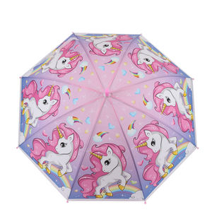 Parapluie droit semi-automatique avec logo personnalisé, coloré, cadeau de voyage pour enfants et filles, coupe-vent, imperméable, ouverture automatique par bouton - Product Image 5