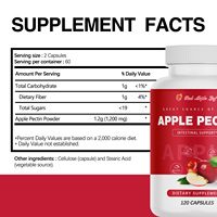 Hoge Concentratie Appelpectine Capsules, Natuurlijke Fruitvezels, Ondersteunt de Darmgezondheid & Metabolische Welzijn, Voedingssupplement