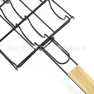 Pinzas Plegables para Maíz, de Acero para Parrilla, con Mango de Madera, Herramienta Multifuncional para Asar al Aire Libre, 52.5x18x5cm - Product Image 4