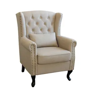 Hot Sales Wholesale Modern Fabric Button Tufted High <strong>Wingback</strong> Leisure Accent <strong>Arm</strong> <strong>Chair</strong> - Product Image 1