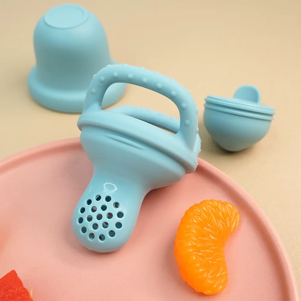 Productos para bebés sin BPA pezón de dentición silicona fruta fresca comida Nibbler chupete alimentador de frutas para bebés