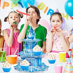 Soporte de 3 Niveles para Cupcakes Congelados DAMAI, Decoración de Mesa para Baby Shower de Invierno, Soporte para Cupcakes con Diseño de Copo de Nieve - Product Image 6