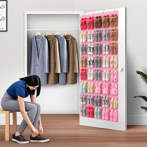 40 Pocket Over Door <b>Shoe</b> Organizer Mesh Hanging Storage Holder For <b>Shoes</b> Behind Door Space Saver - Product Image 3