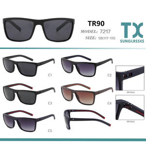 แว่นกันแดดเกรดทหารสำหรับผู้ชาย ทรงสี่เหลี่ยมแบบ Tactical Flat Top ลายตารางเพชร กรอบแบบ Cross Hatch ป้องกันรังสียูวี 400 รับทำโลโก้ตามสั่ง OEM - Product Image 5