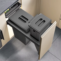 Poubelles de tri sélectif multifonctionnelles modernes en plastique intégrées pour cuisine, paniers organisateurs, armoires de tri sélectif, articles d'ameublement