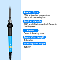 Stylo de soudage en fer à souder électronique à température constante réglable 200-450 à chauffage rapide avec longueur de cordon d'alimentation de 100cm