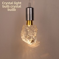 Ampoule LED Globe E27 à Culot Vissé, Lumière Chaude, CRI Élevé 80-90, Économe en Énergie, Ampoule Décorative de Luxe en Cristal pour Usage Résidentiel