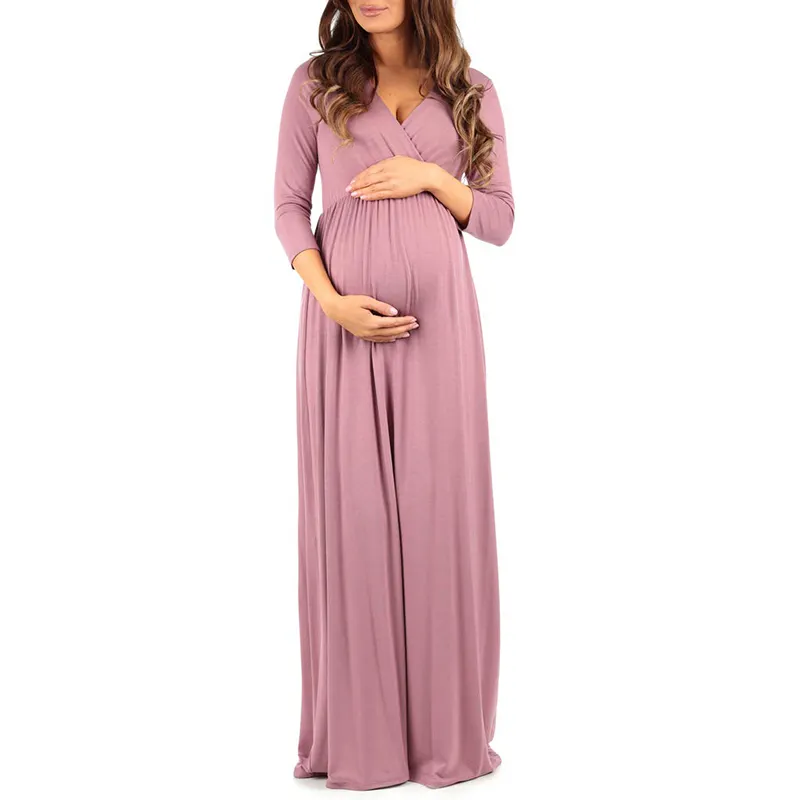 OEM Maternity Clothes Causal Pregnant Women Long Dress Maternity Wear Pregnancy Dresses For Office